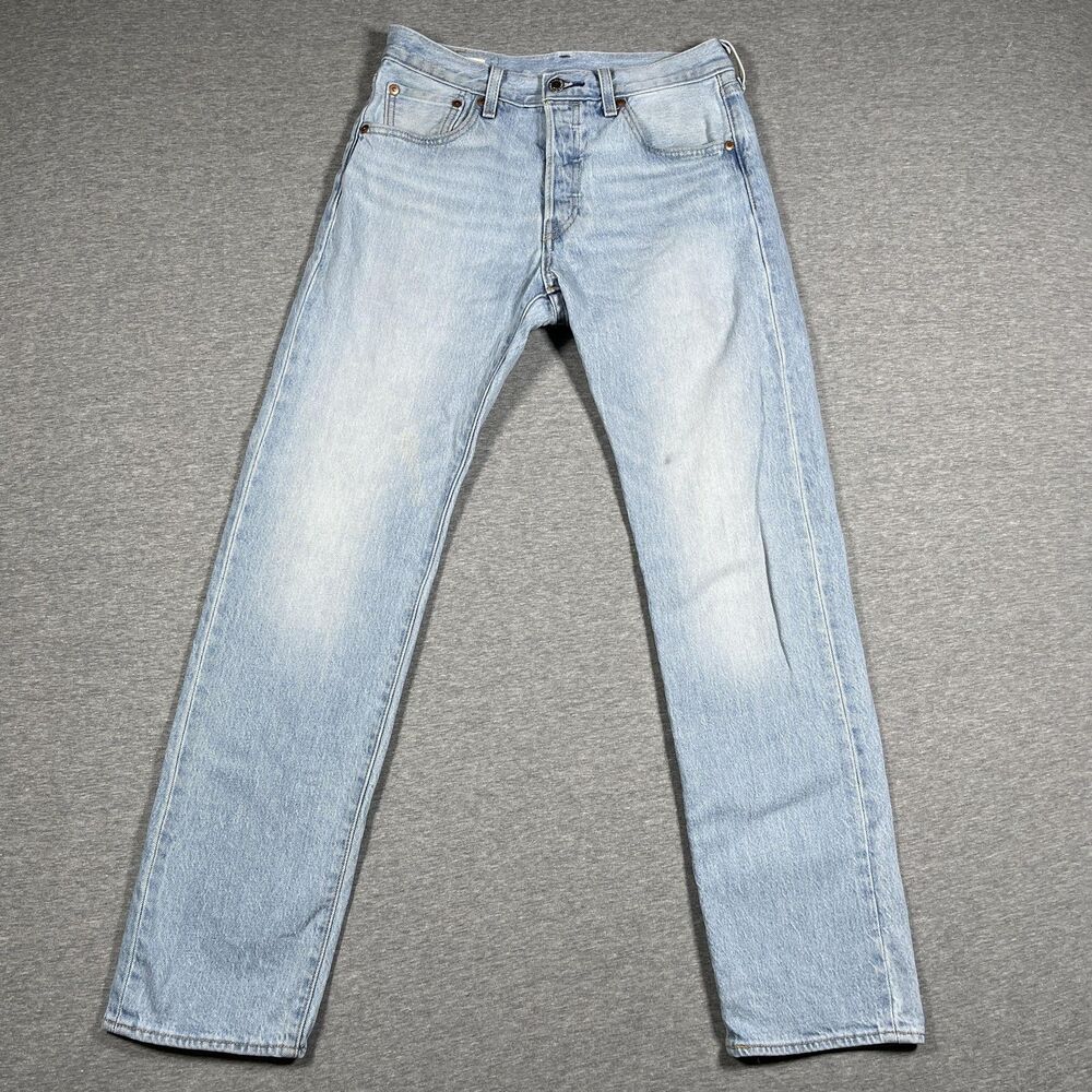 Levi's 501 Jeans Mens 28x30 (27x28) Blue Light Wash Straight Classic